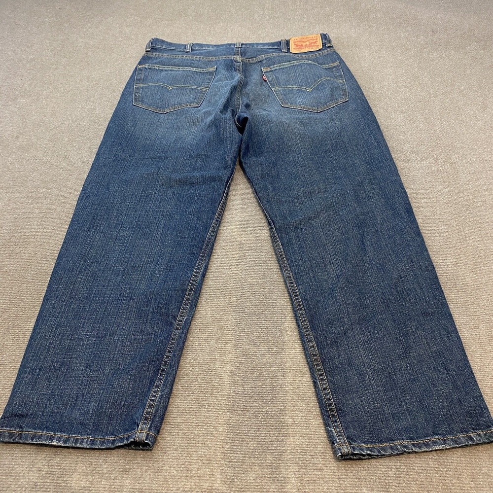 Levis 550 Jeans Mens 38x29 Classic Fit Blue Baggy Distressed Denim Whiskered - Picture 1 of 13
